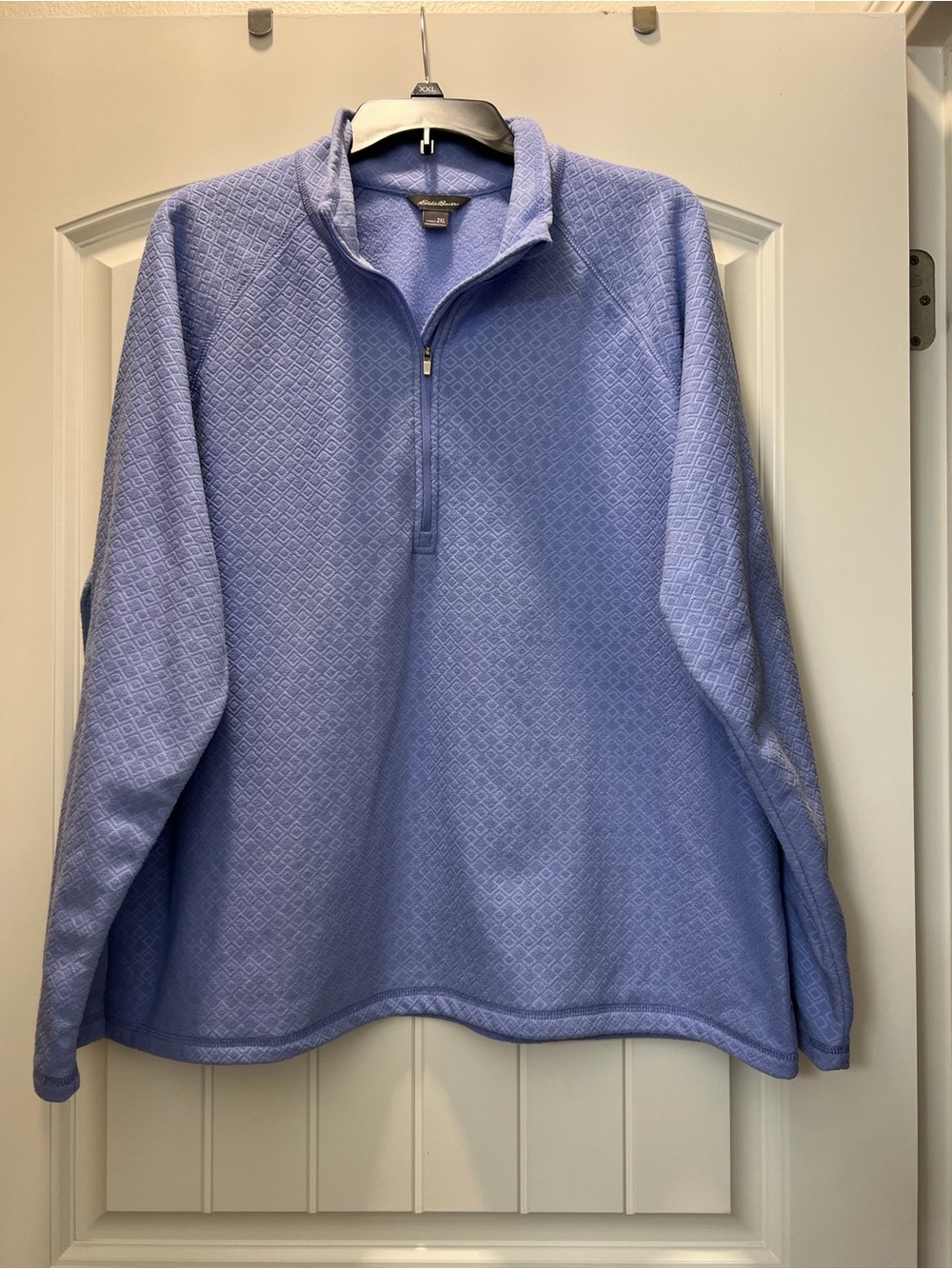 Eddie Bauer Lavender Diamond-Texture Quarter-Zip Pullover